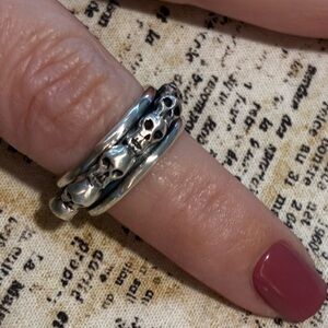 Sterling Silver Skull Spinner Ring